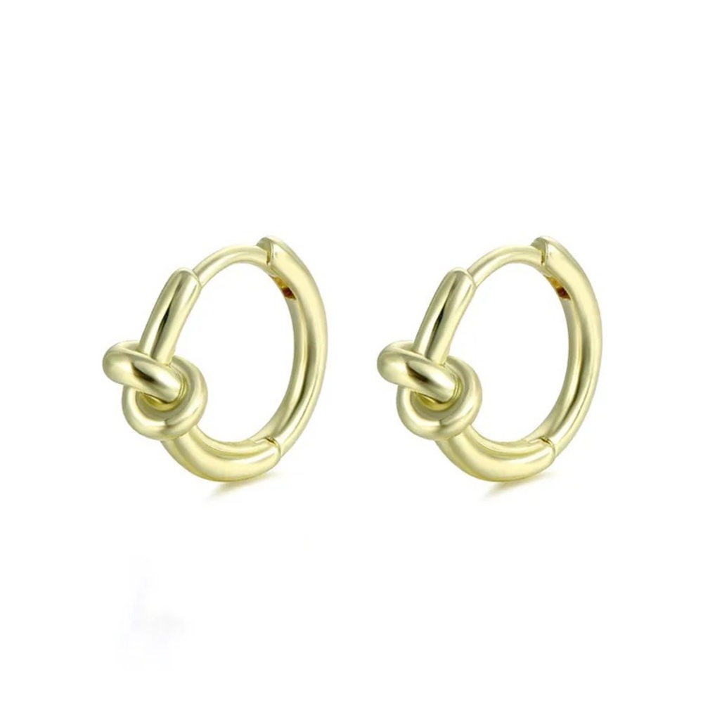 18K gold plated knotted rope dainty earrings